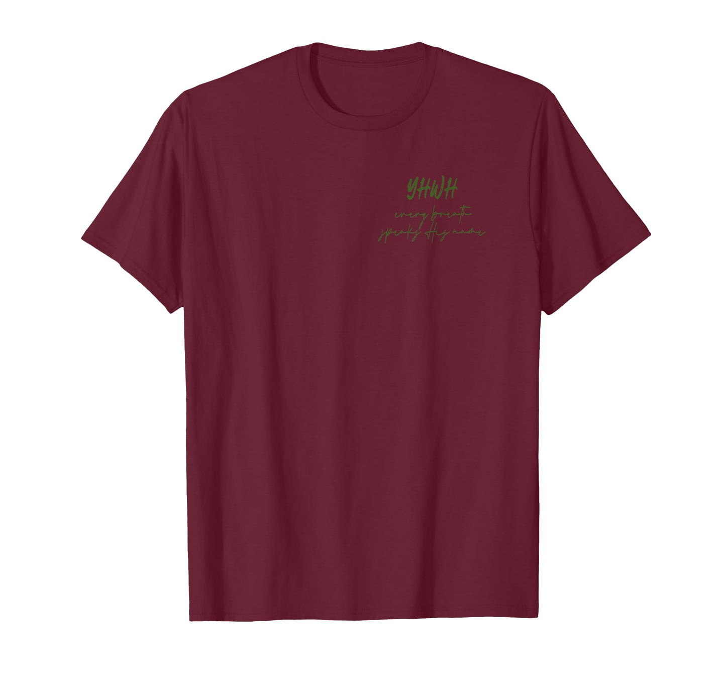 YHWH Lungs Christian,Every Breath Speak His Name (Bow Sides) T-Shirt