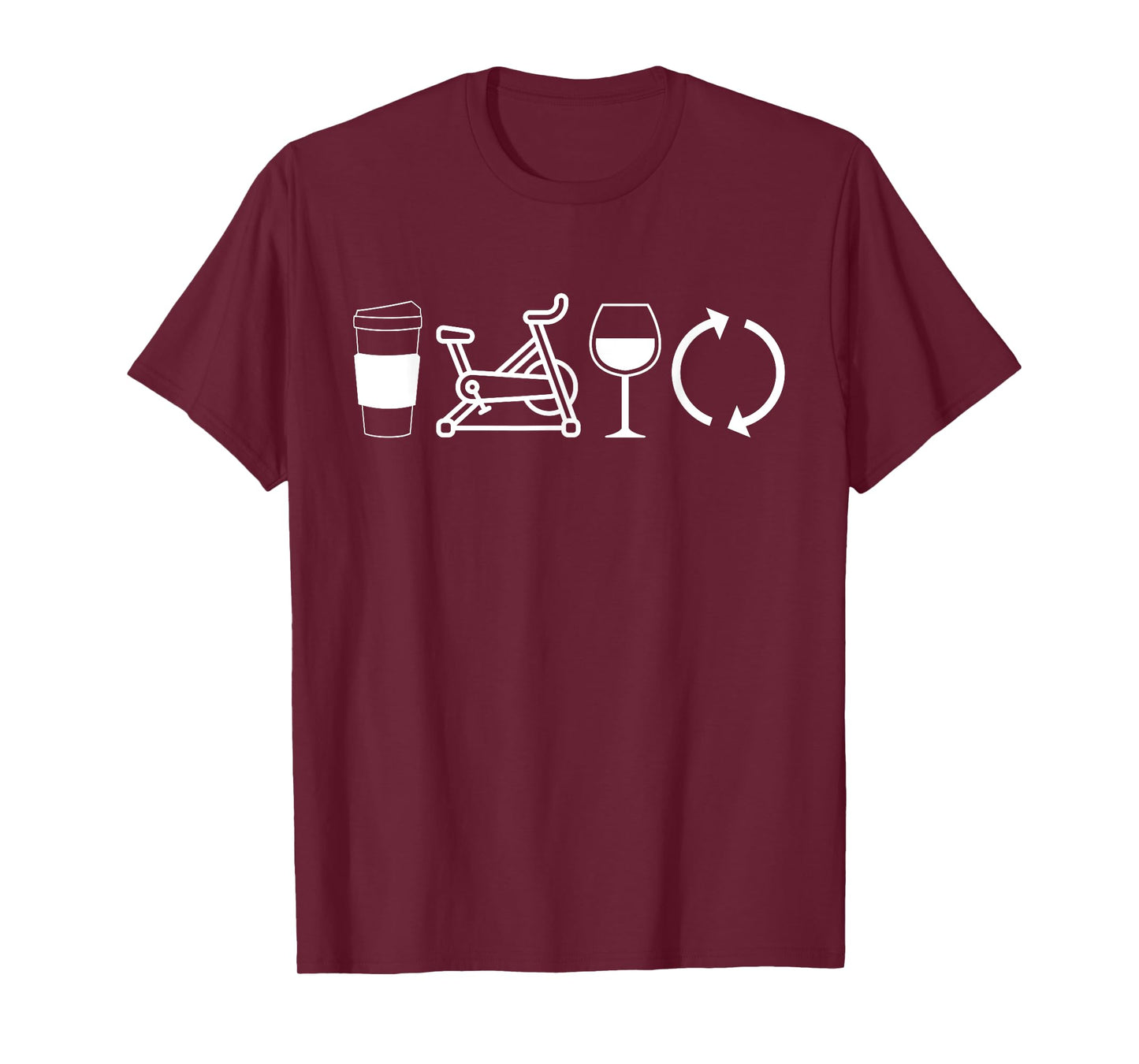 Coffee Spin Wine Repeat Funny Spinning Class Workout Gym T-Shirt
