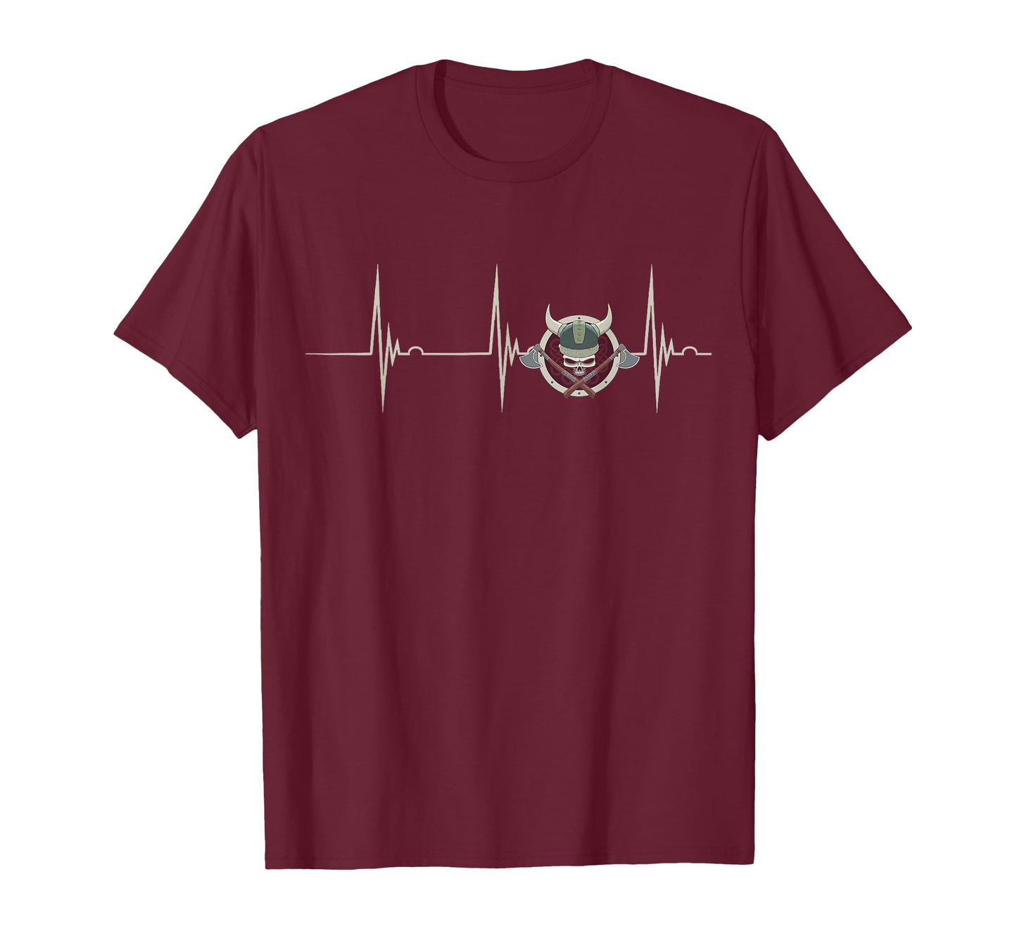Valhalla Viking Warrior Heartbeat EKG Pulse Nordic Odin T-Shirt