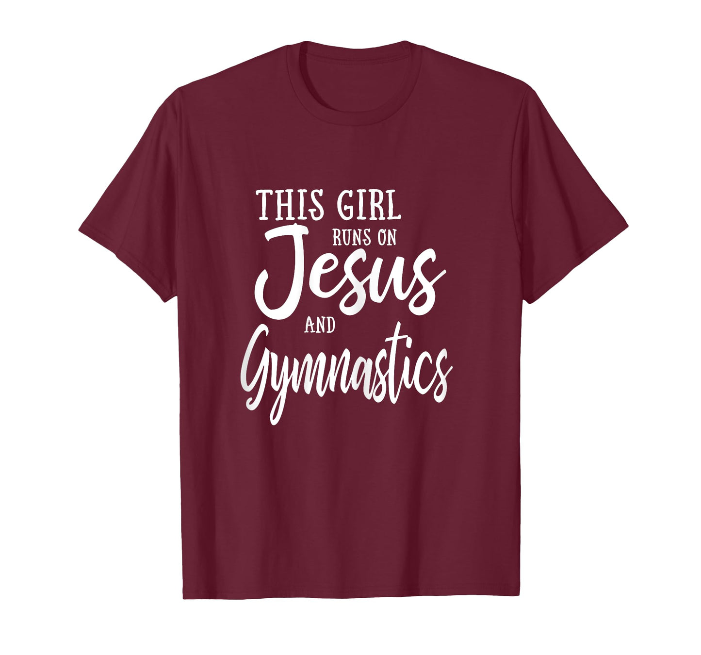 This Girl Runs On Jesus And Gymnastics Shirt Christian Gift T-Shirt