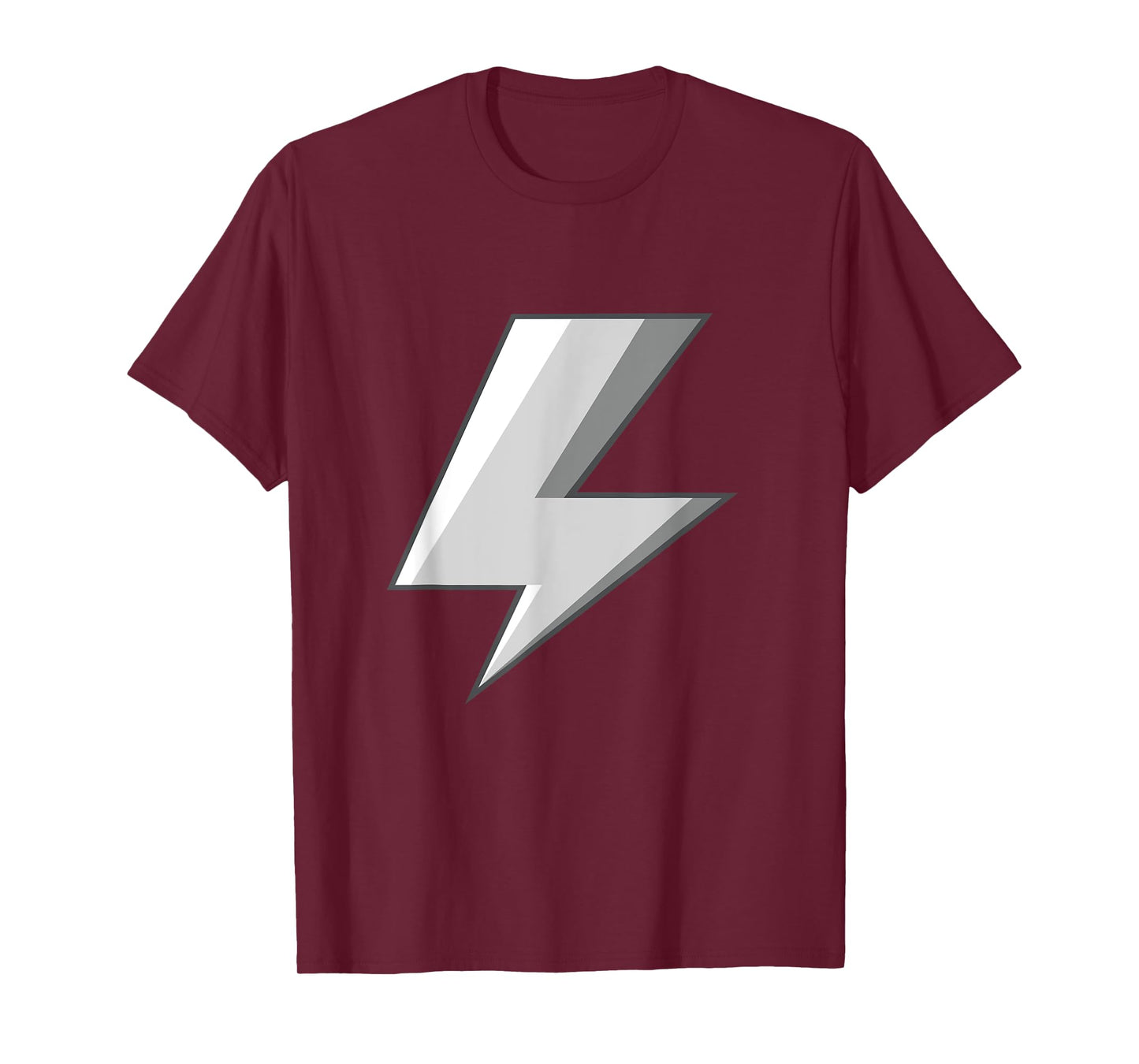 Lightning Bolt White Grey Graphic Tee Easy Halloween Costume T-Shirt