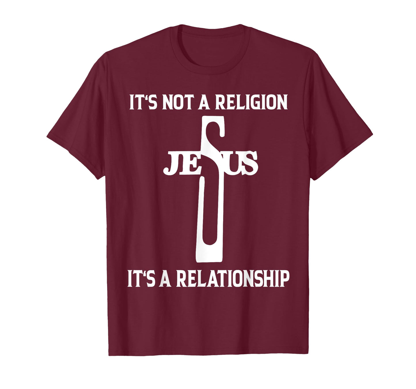 It's Not A Religion Jesus It's A Relationship Christian Women's T-Shirt, Black, Small, Short Sleeve, Unisex-Adults