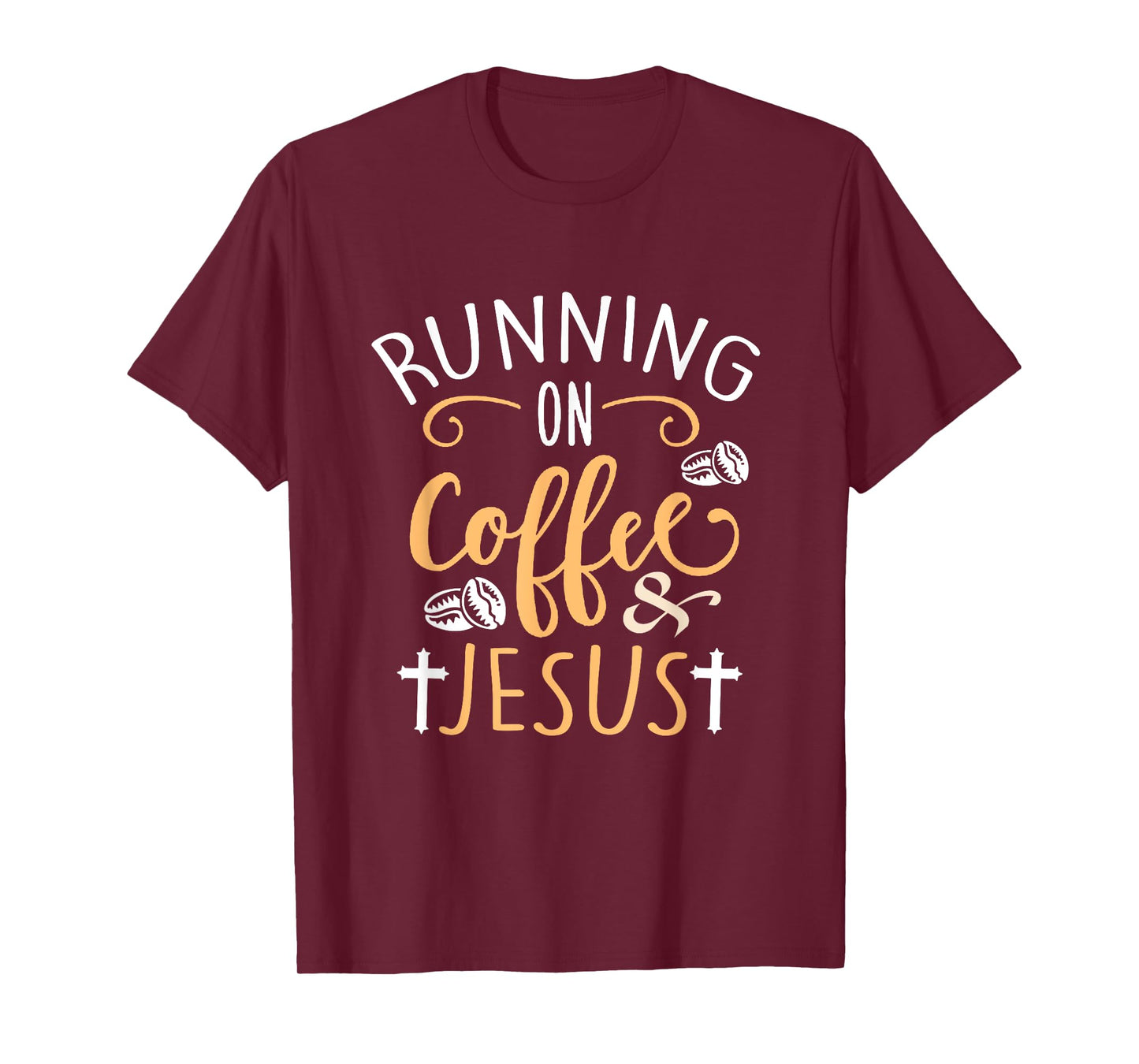 Running on Coffee and Jesus T-Shirt Fun Sport Christian Tee T-Shirt