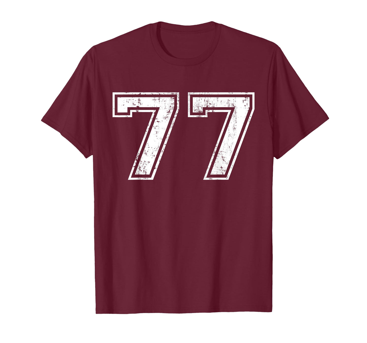 Number 77 Distressed Vintage Seventy Seven Sports Practice T-Shirt