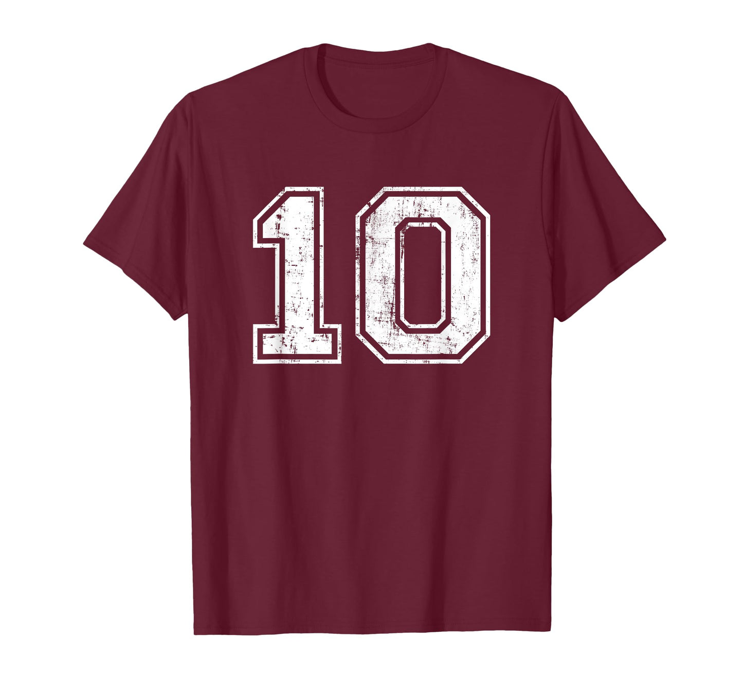 Number 10 Distressed Vintage Ten Sports Training Practice T-Shirt
