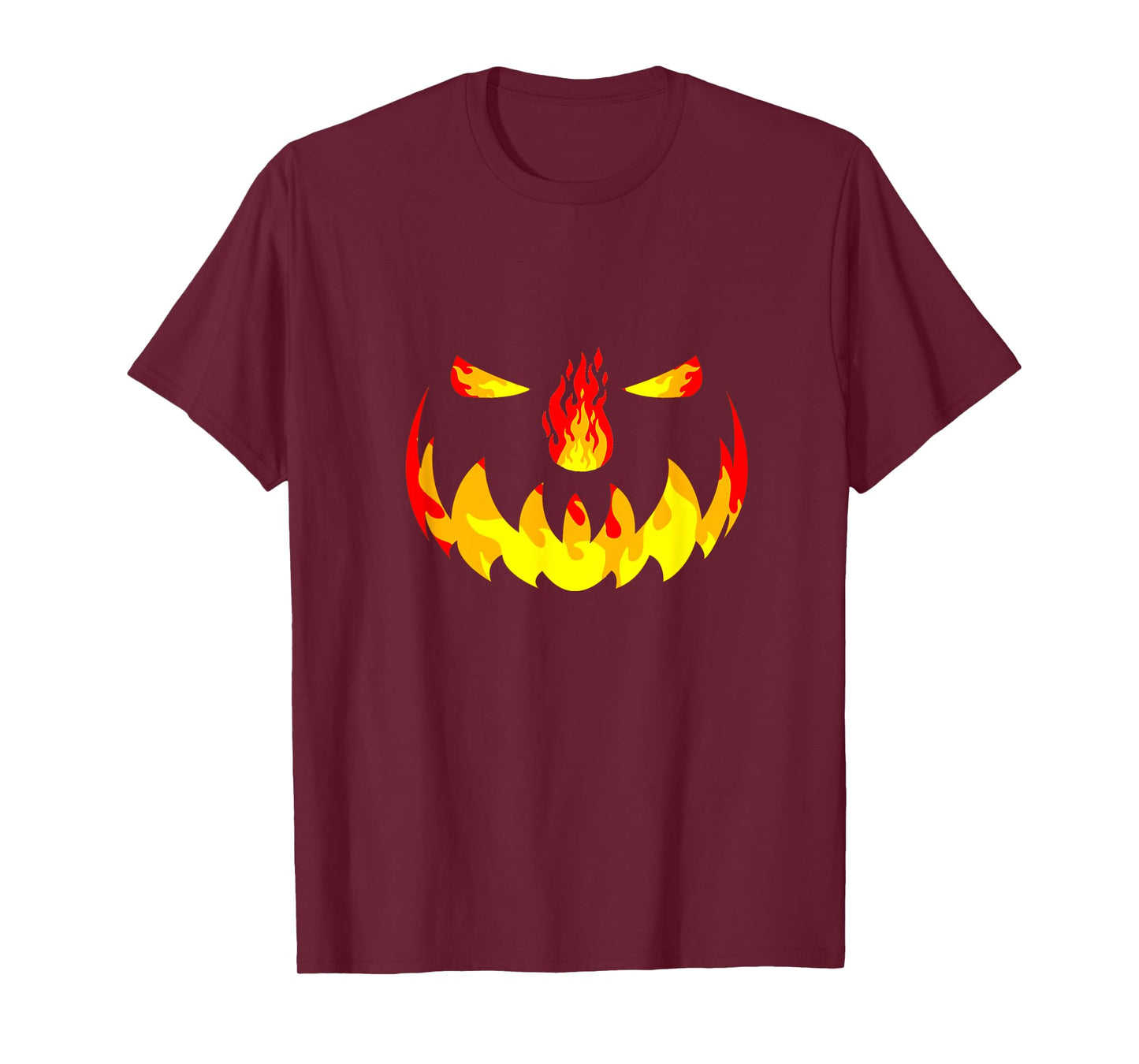 Pumpkin Jack O Lantern Fire Face Halloween Men Boys Kids T-Shirt