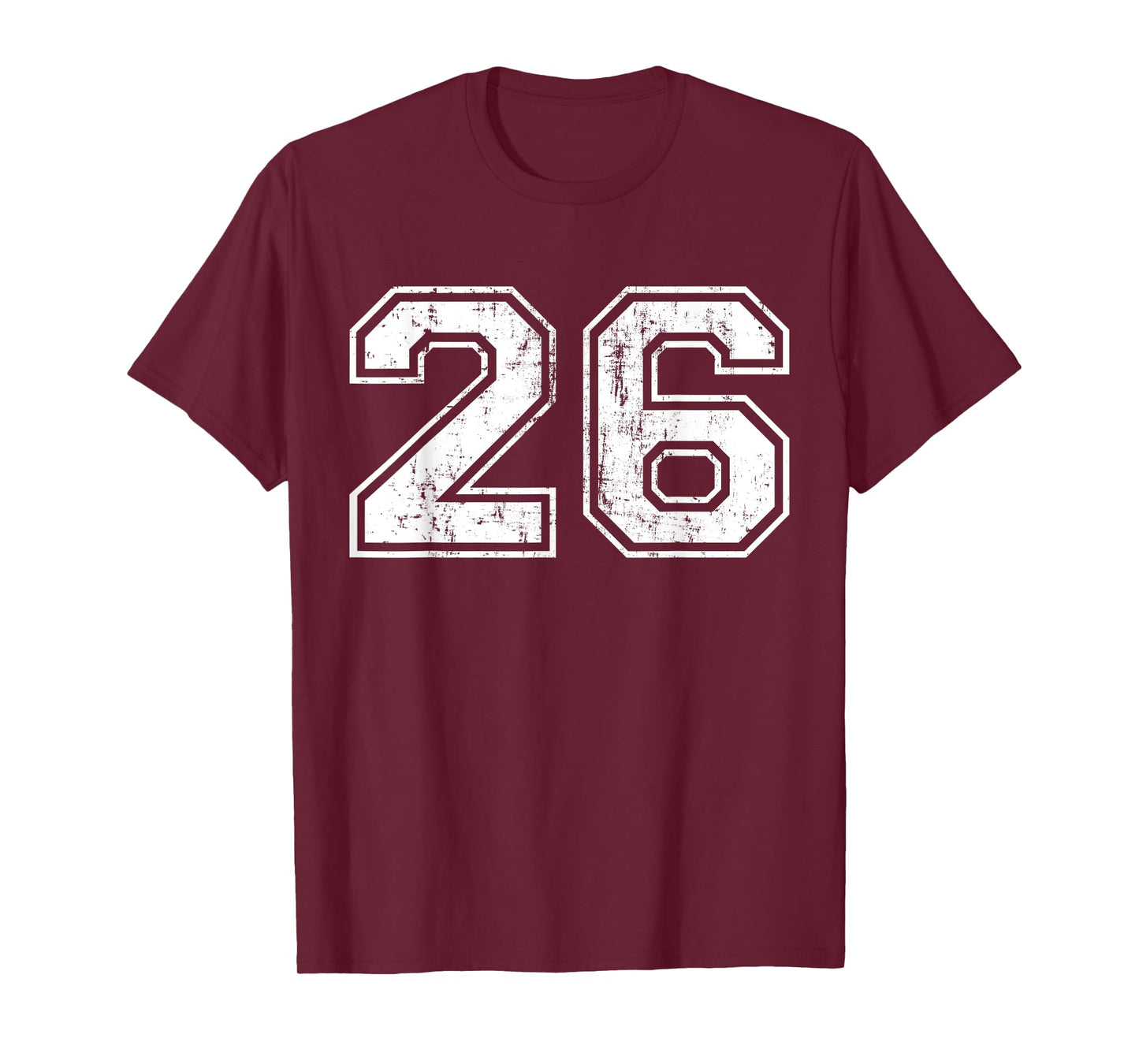Number 26 Distressed Vintage Twenty Six Sports Team Practice T-Shirt