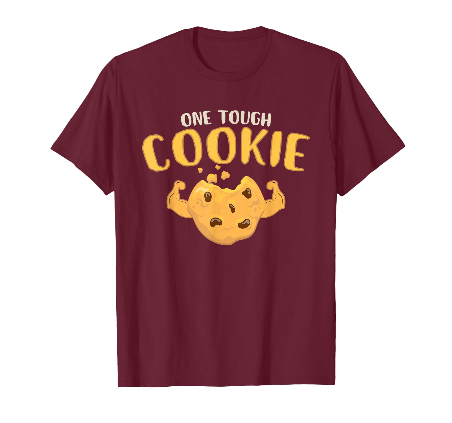 One Tough Cookie - Funny Cute Baking Biceps Tee - Women's Unisex Adults Black Short Sleeve T-Shirt - Small