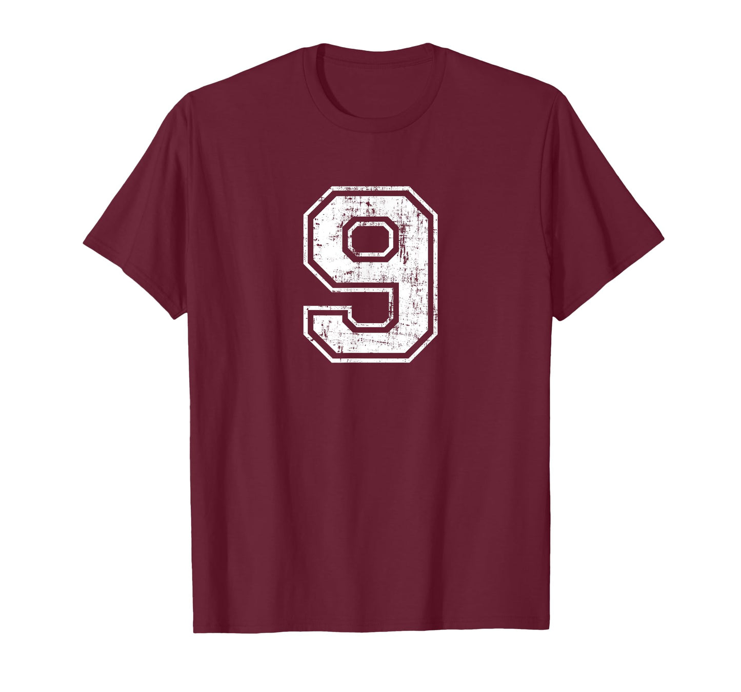 Number 9 Nine Distressed Vintage Sports Training Practice T-Shirt