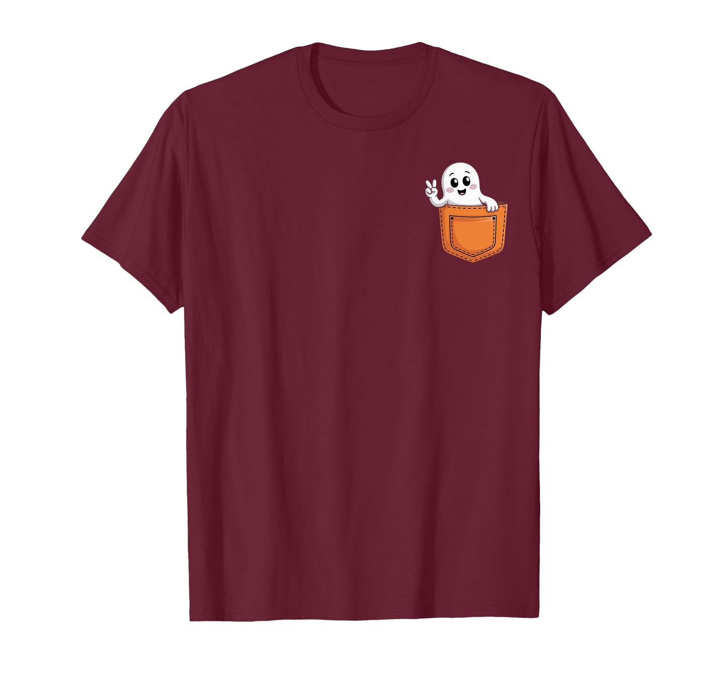 Halloween Ghost Spooky Season Costume Pocket Men Women Kids T-Shirt