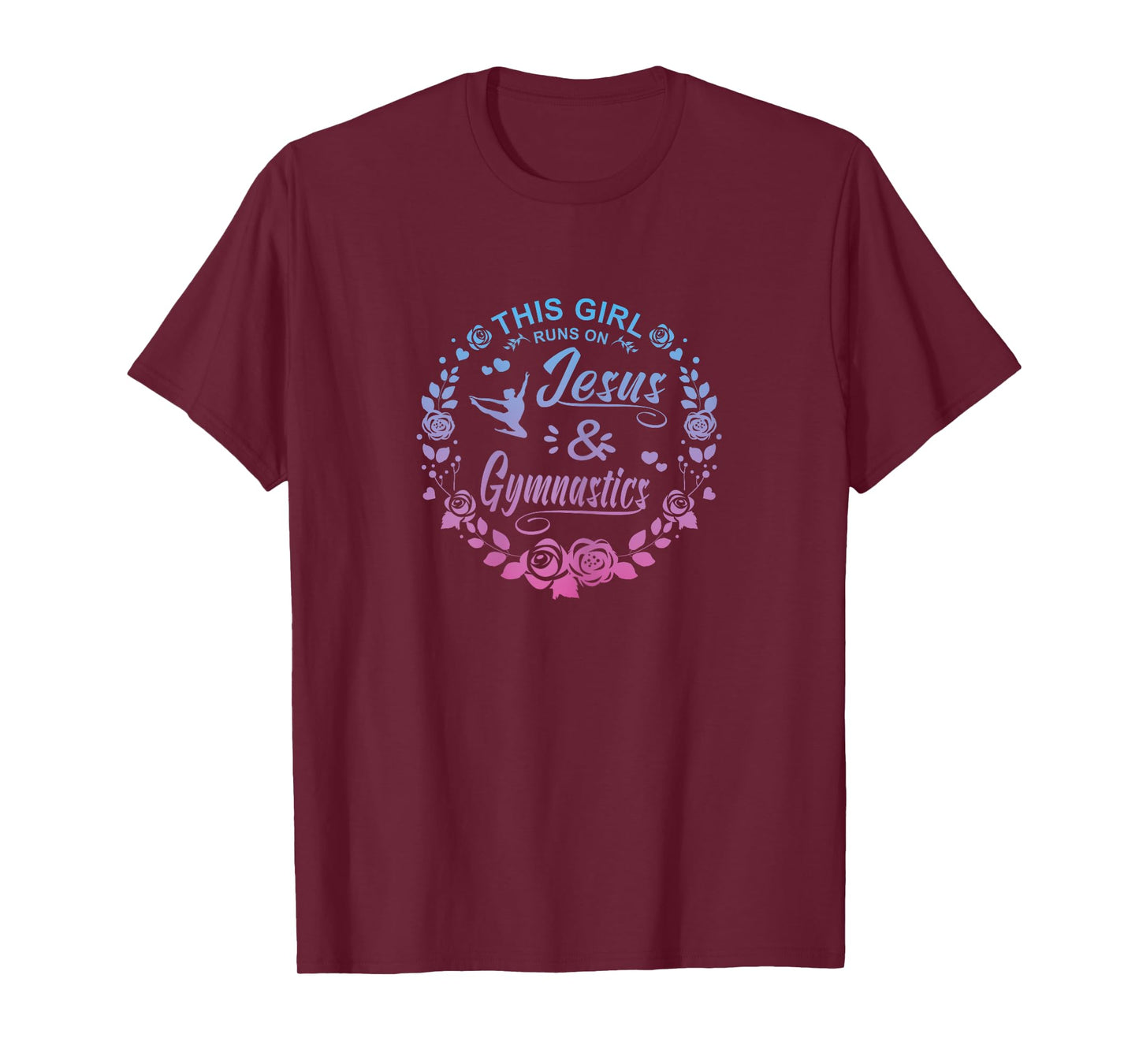 This Girl Runs On Jesus And Gymnastics Christian T-Shirt
