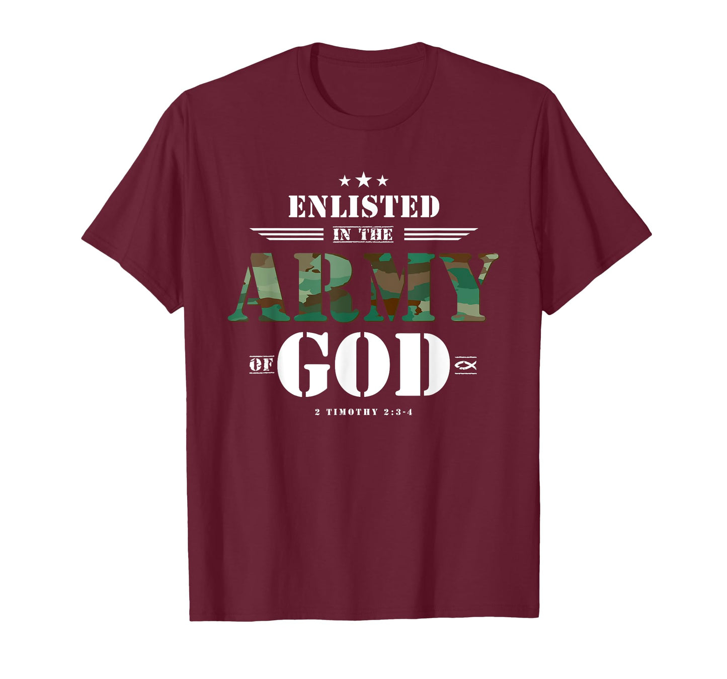 Christian Gifts Religious Bible Verse Scriptures God's Army T-Shirt