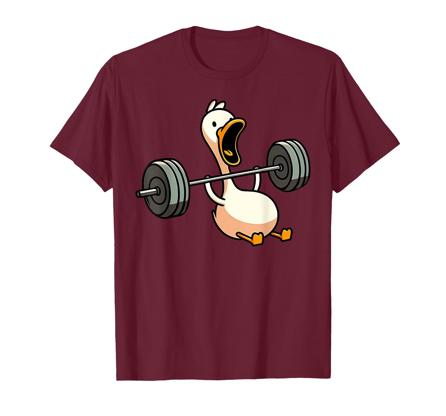 Funny Duck Deadlift Weight Lifting Bodybuilder Gym Workout T-Shirt, Small, Black