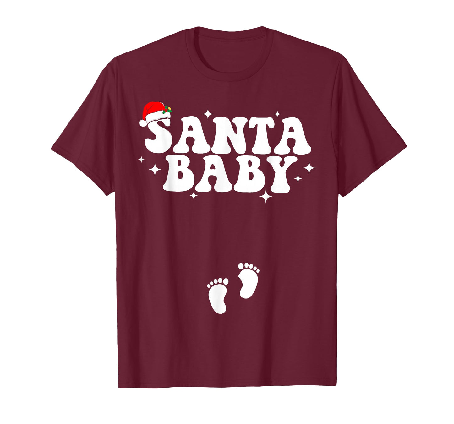 Santa Baby Christmas Pregnancy Announcement Pregnant Holiday T-Shirt