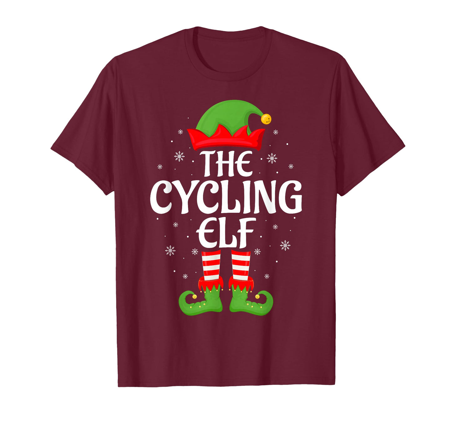 Cycling Elf Xmas Family Matching Elf Squad Christmas T-Shirt