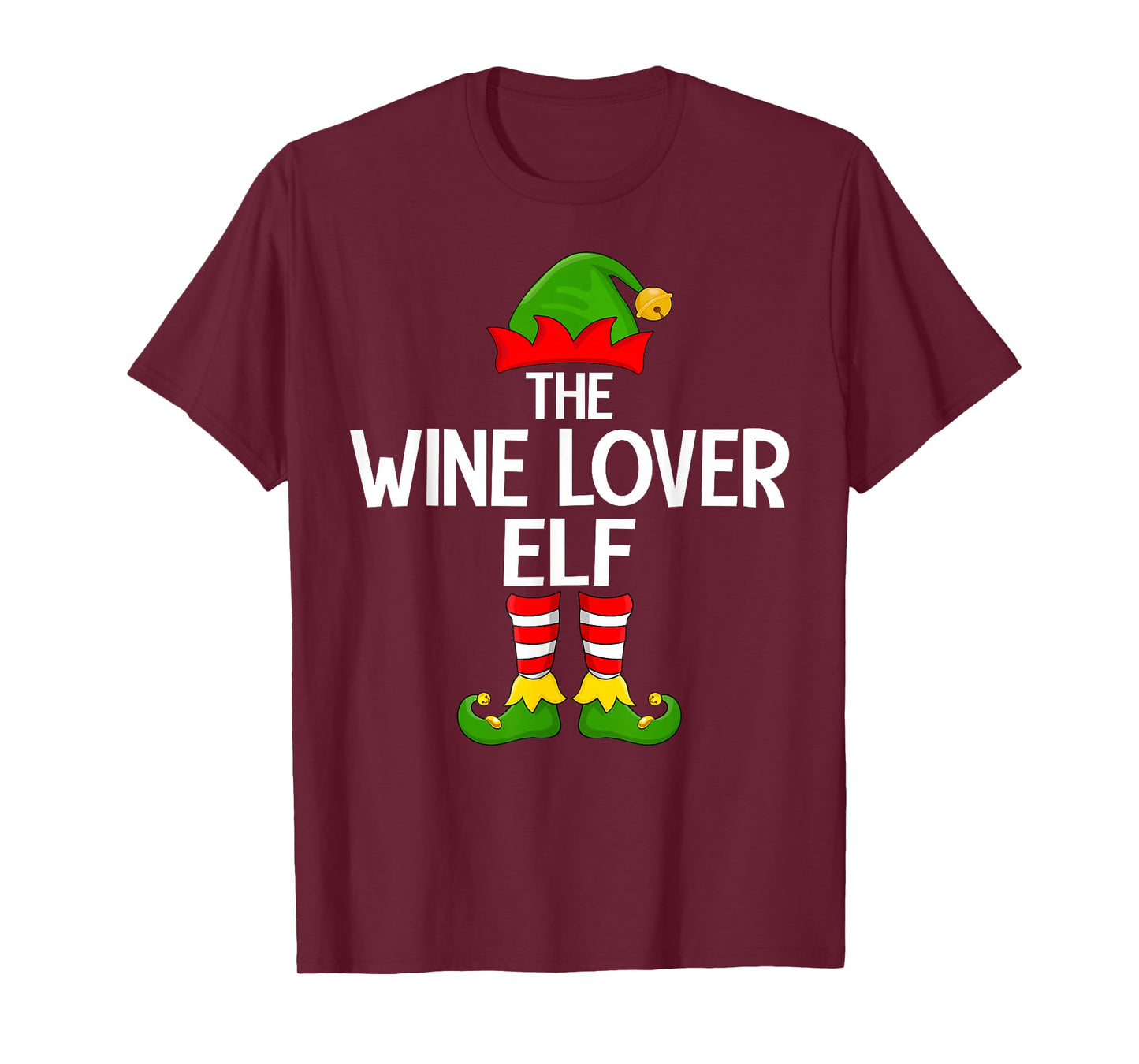 Wine Lover Elf Xmas Matching Family Elf Squad Christmas T-Shirt