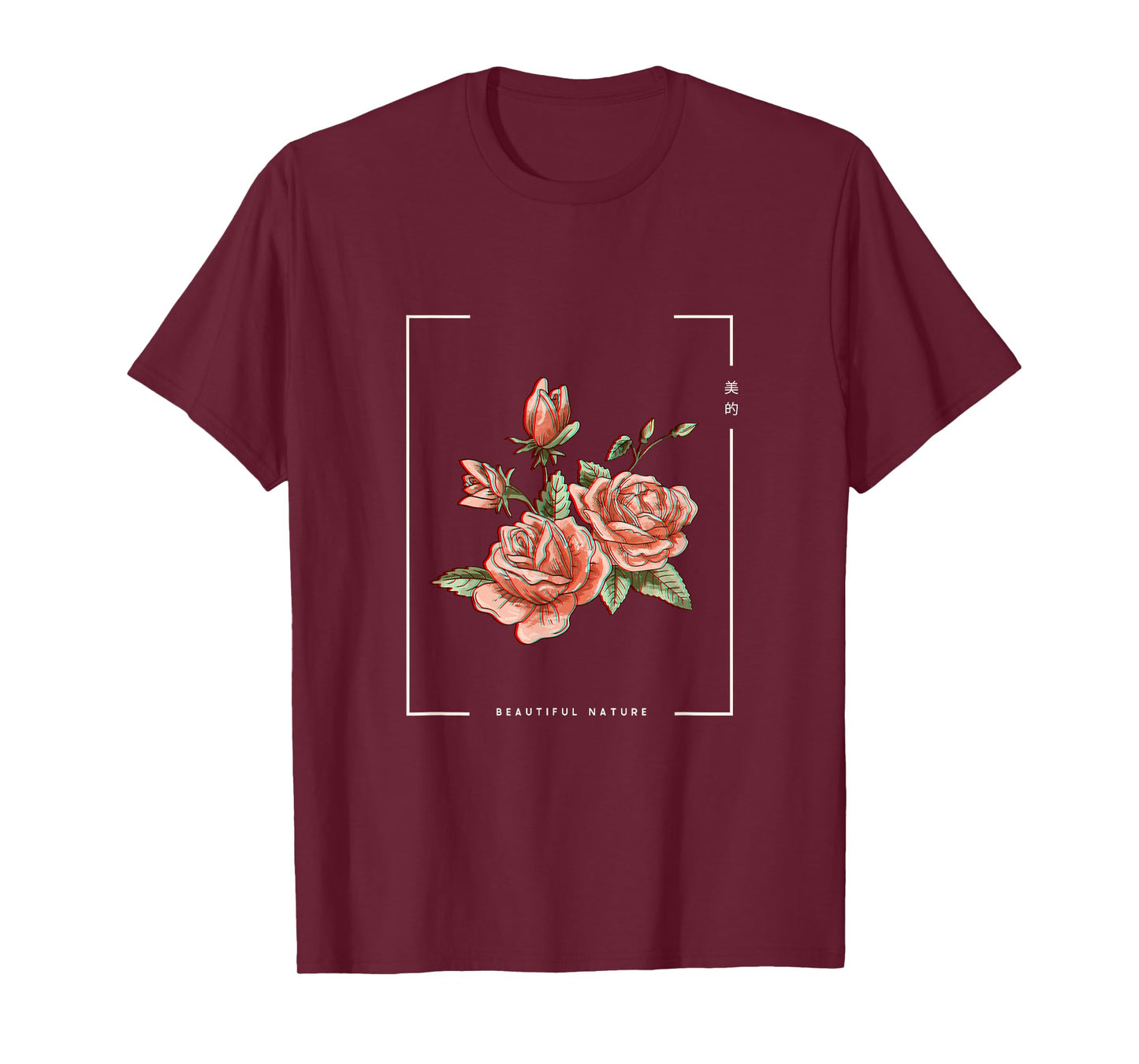Japanese Aesthetic Vaporwave Nature Flower Glitch Anime T-Shirt