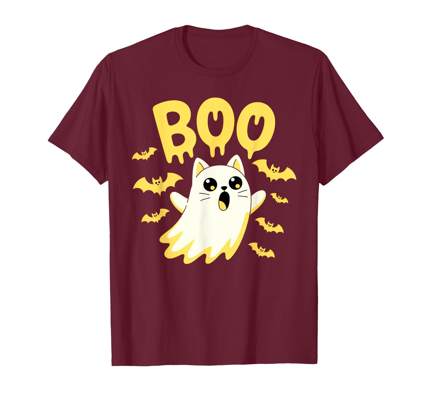 CAT Ghost Boo Cute Kitty Cats Lover Halloween Women Men T-Shirt