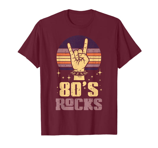 80s Rock Rocker Hand Vintage Punk Metal Music Men Women Kids T-Shirt
