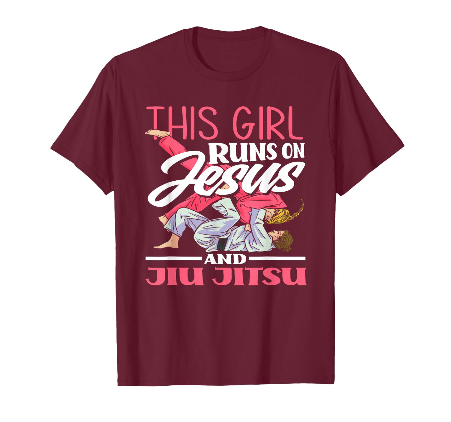 This Girl Runs On Jesus And Jiu Jitsu T-Shirt