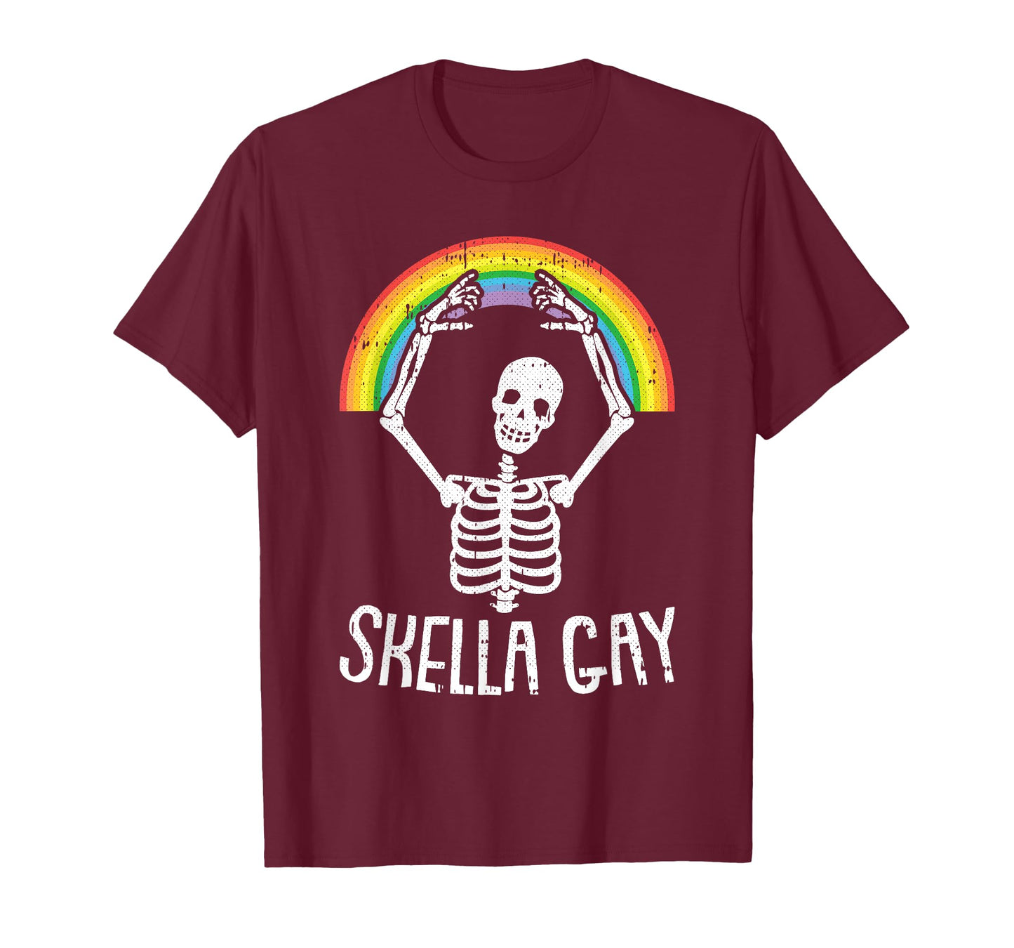 Gay Skeleton Lazy Halloween Costume Funny Skull LGBT-Q Pride T-Shirt