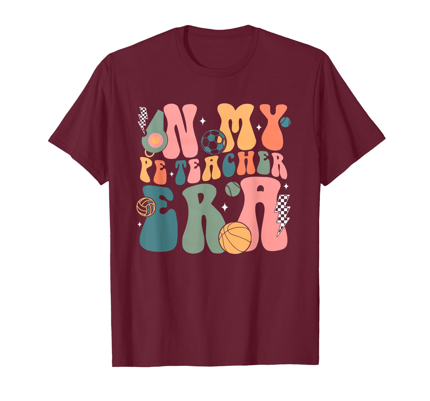 Groovy In My PE Teacher Era Physicial Education Teacher T-Shirt for Men Women