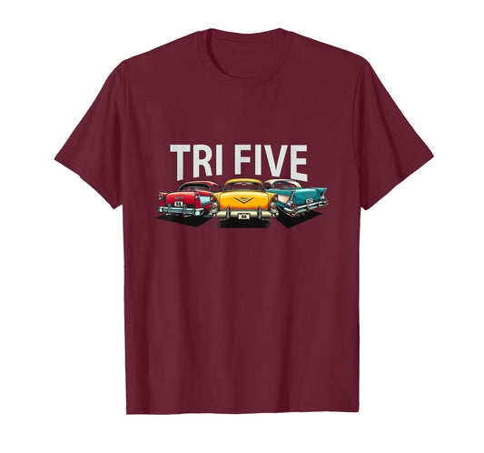 VINTAGE TRI FIVE BEL AIR, RETRO CLASSIC CARS 1955 1956 1957 T-Shirt