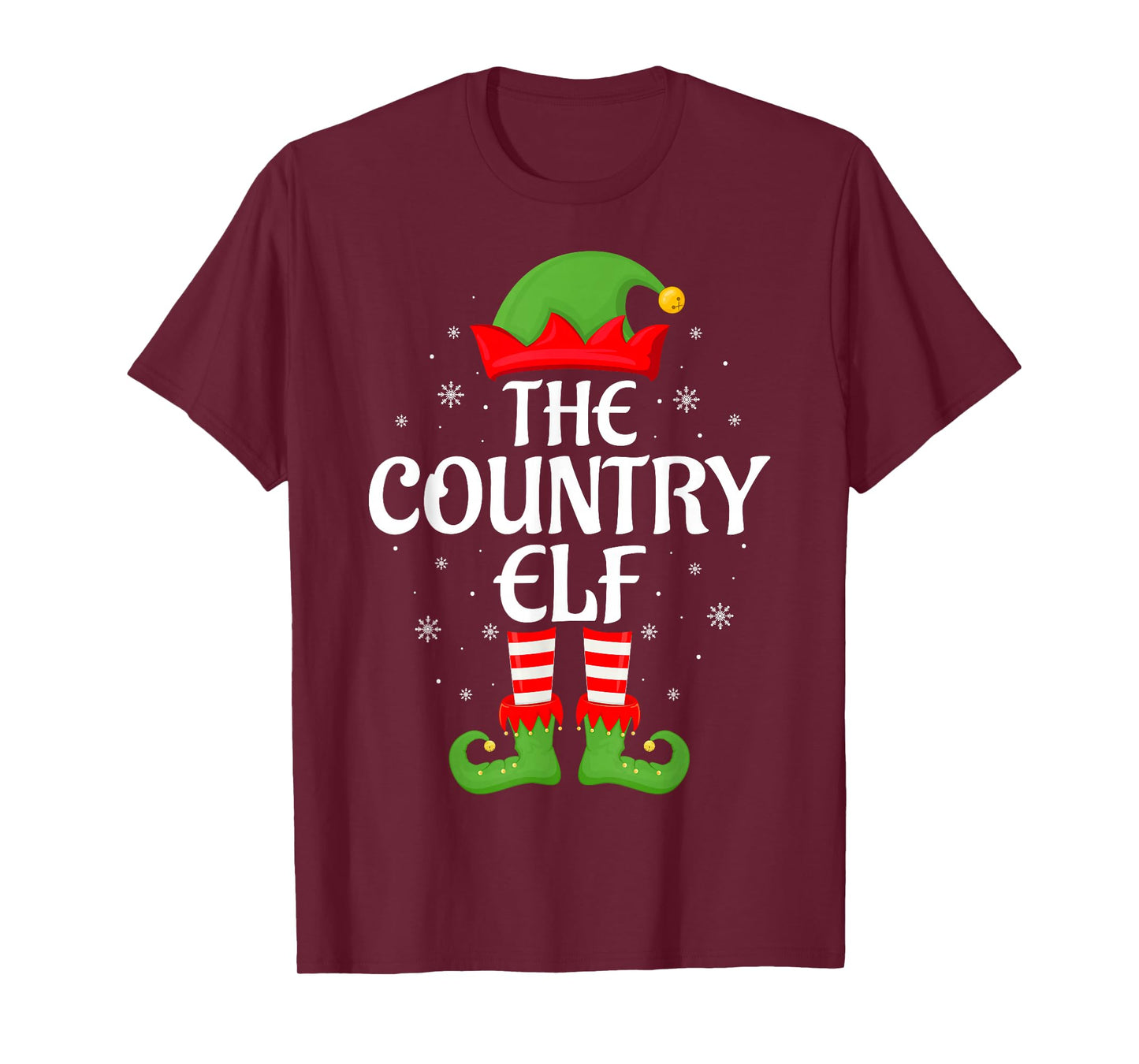 Country Elf Xmas Family Matching Elf Squad Christmas T-Shirt