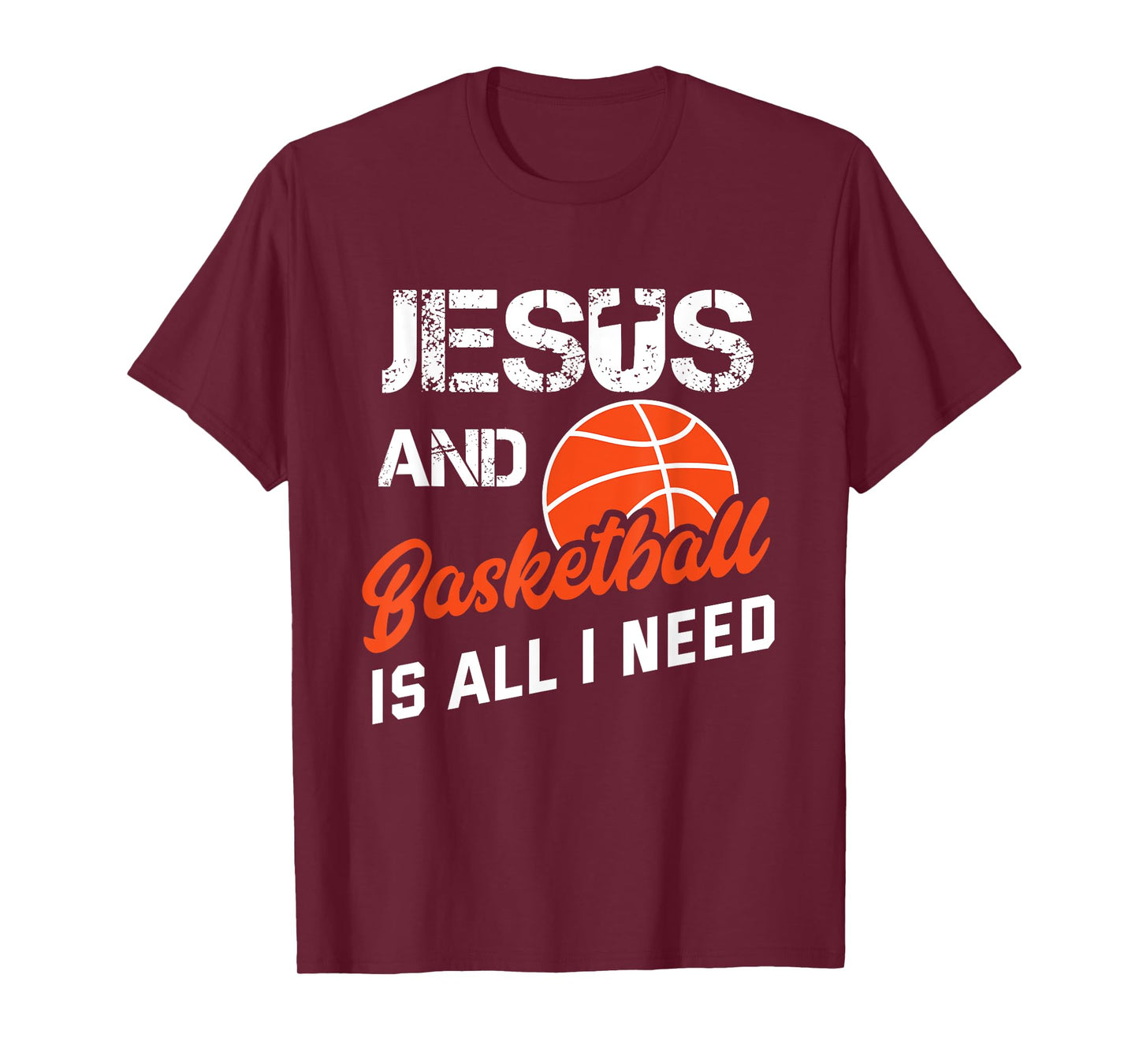 Vintage Jesus And Basketball Is All I Need Player Religious T-Shirt