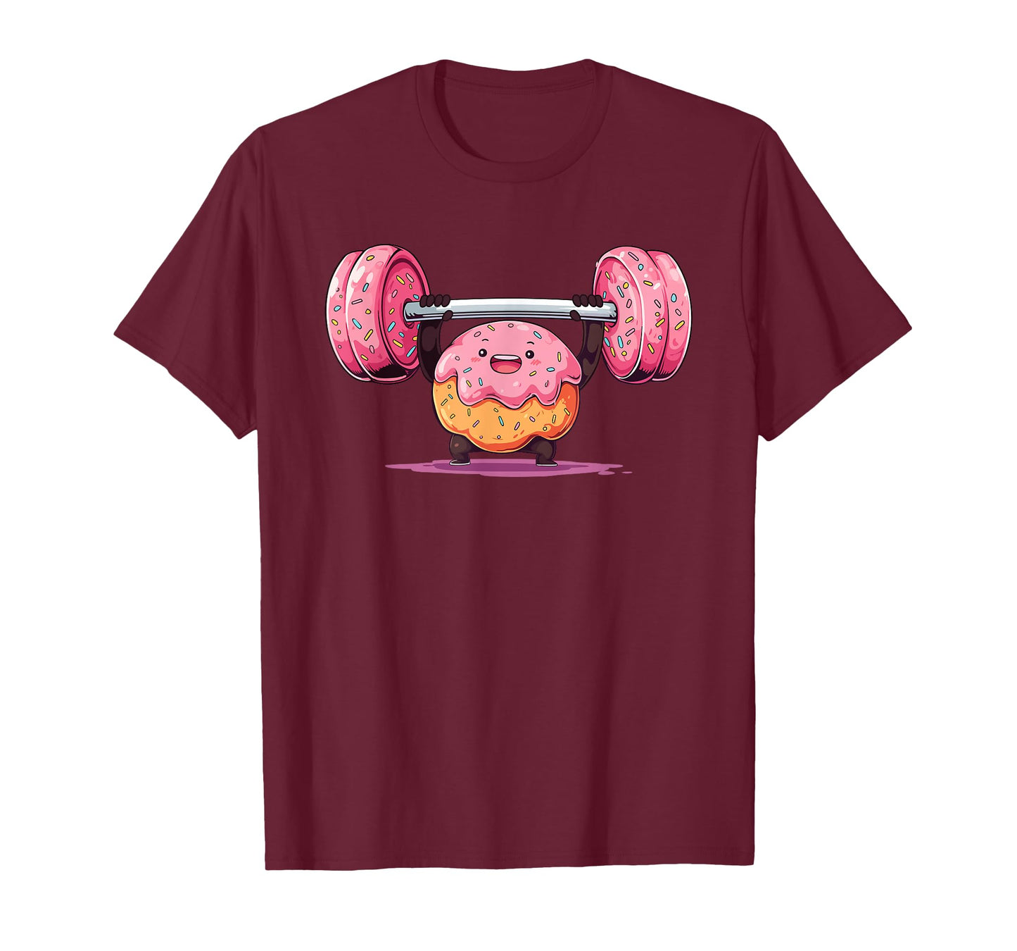 Donut Weightlifting Barbell Workout Gym Weightlifter Mens T-Shirt