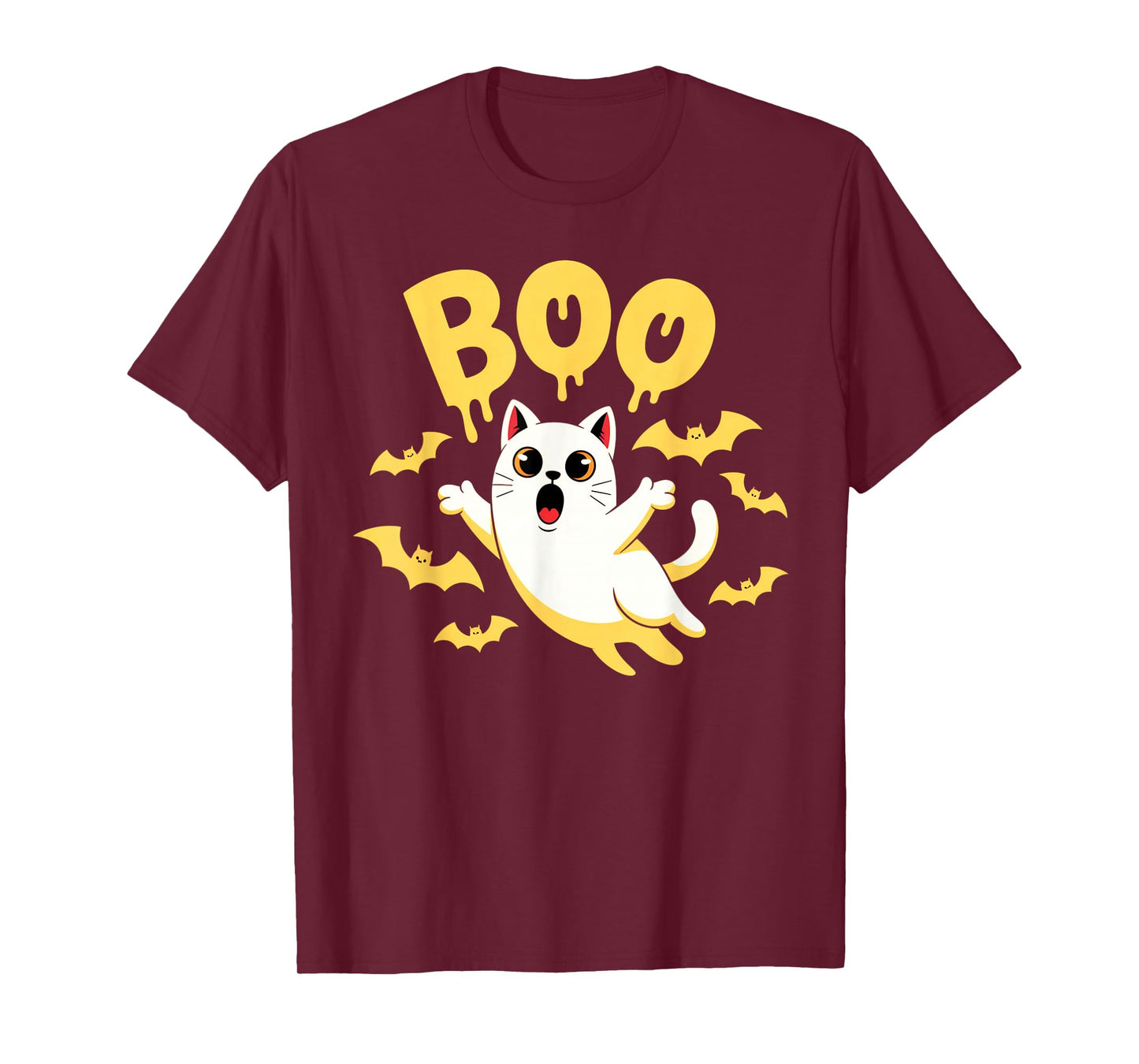 CAT Ghost Boo Cute Kitty Cats Lover Halloween Women Men T-Shirt