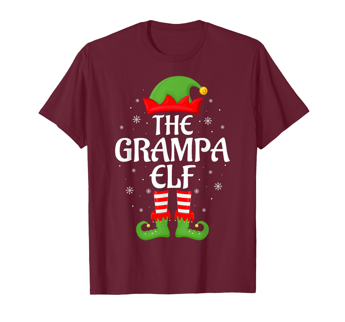 Grampa Elf Xmas Family Matching Elf Squad Christmas T-Shirt