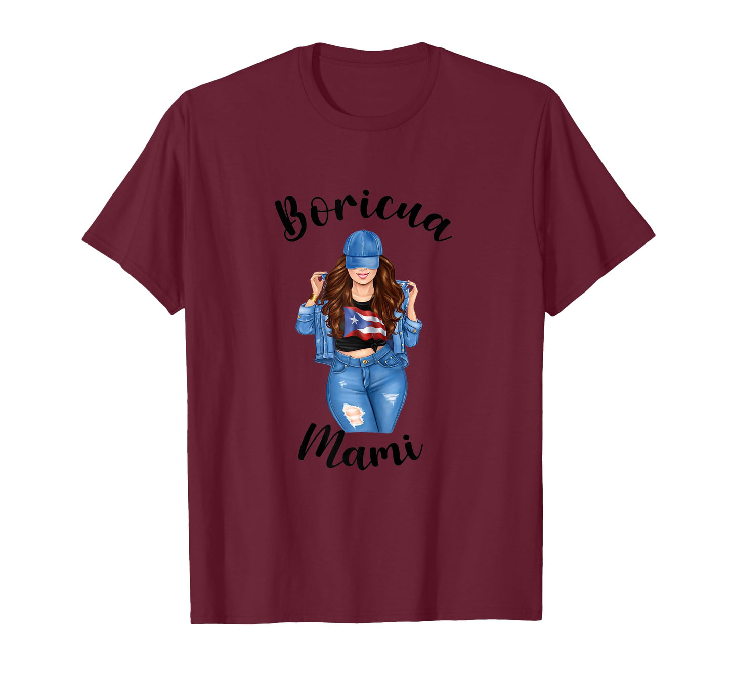 Womens Boricua Mami Puerto Rican Pride Proud FLag Patriotic Women T-Shirt
