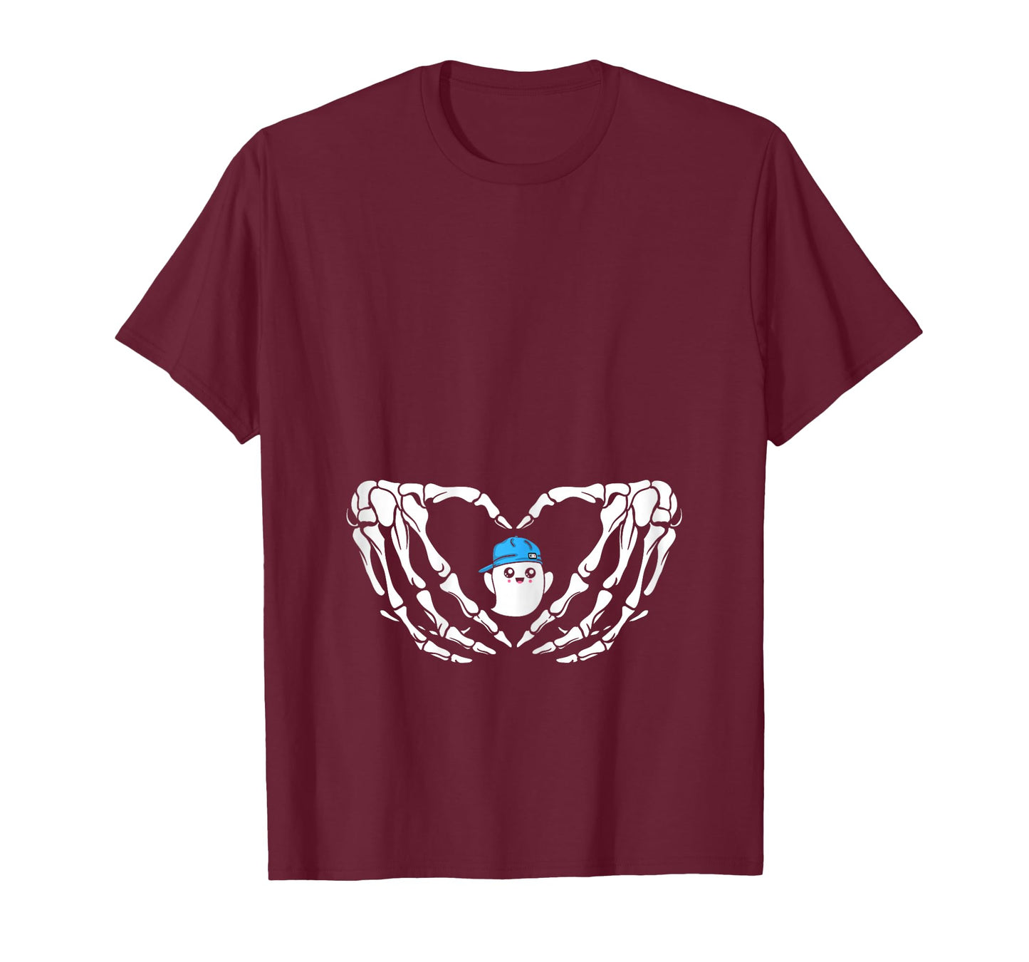 Halloween Pregnant Mom Cute Blue Baby Boy Ghost New Mama Mom T-Shirt
