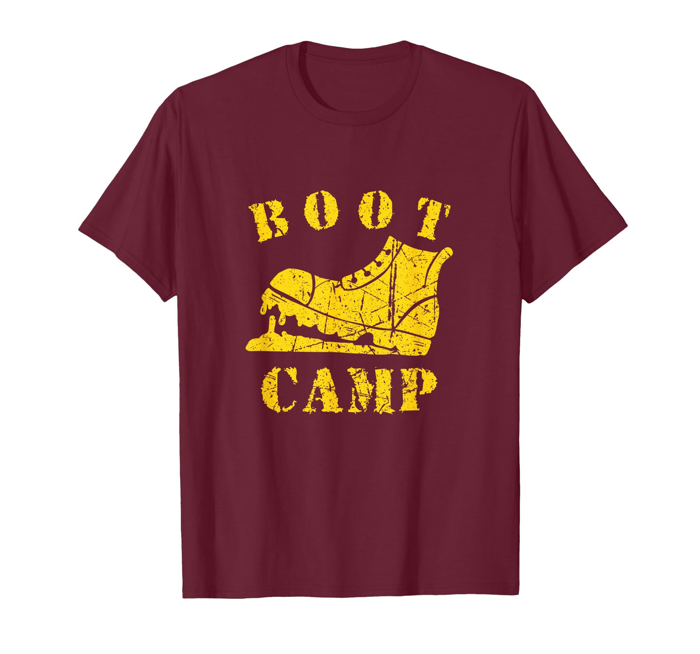 Boot Camp Military Bootcamp Fitness Workout Distressed T-Shirt