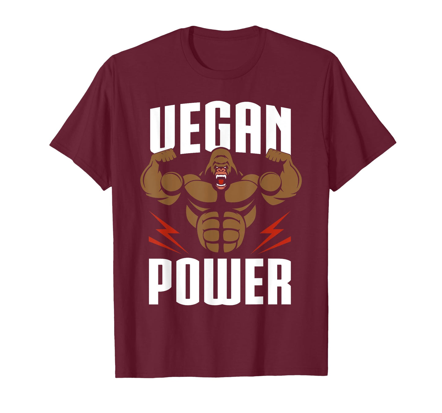 Vegan Power - Gorilla Workout & Gym Bodybuilding T-Shirt