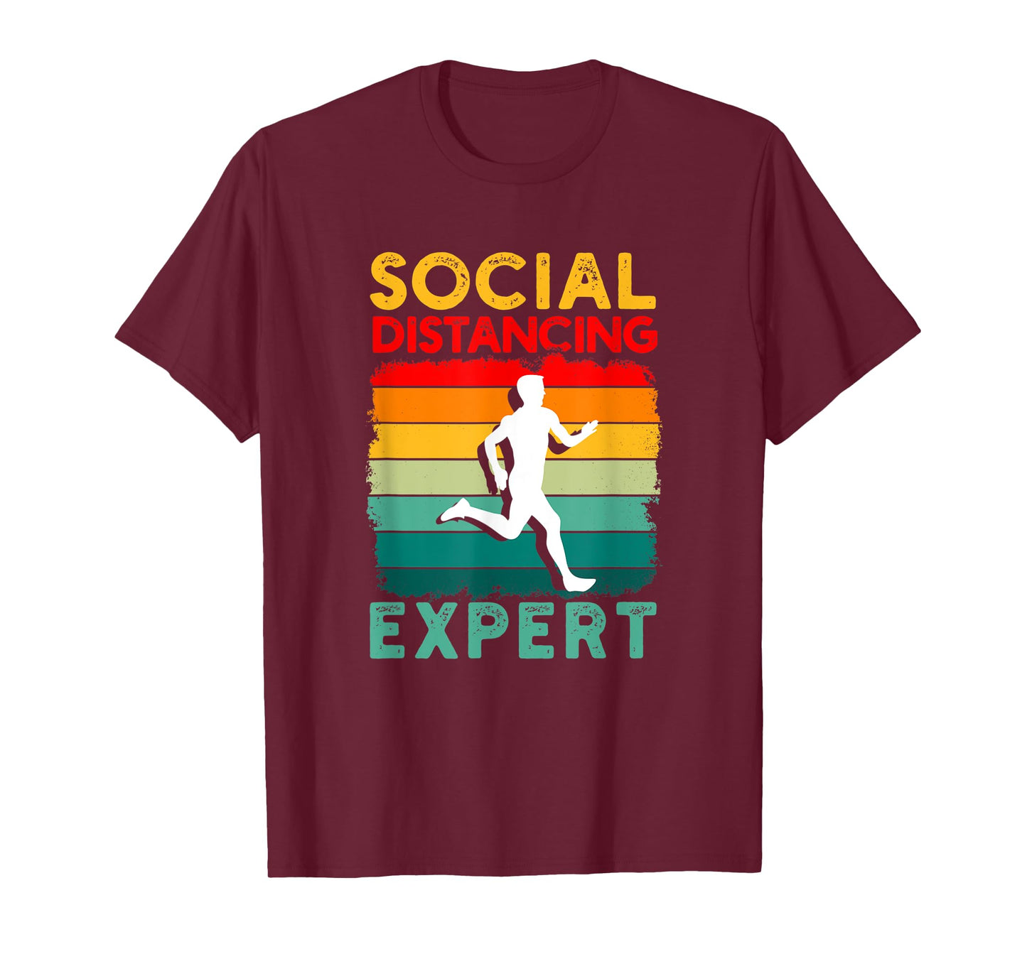 Running Sports Pun Social Distancing Expert Funny Runner T-Shirt