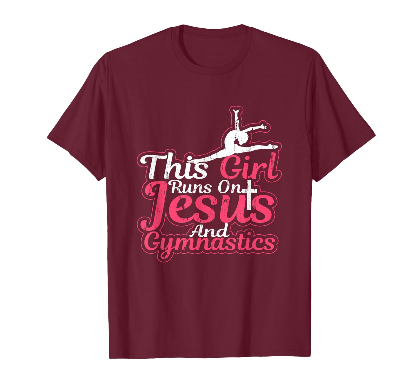 This Girl Runs On Jesus And Gymnastics T Shirt Christian Gym