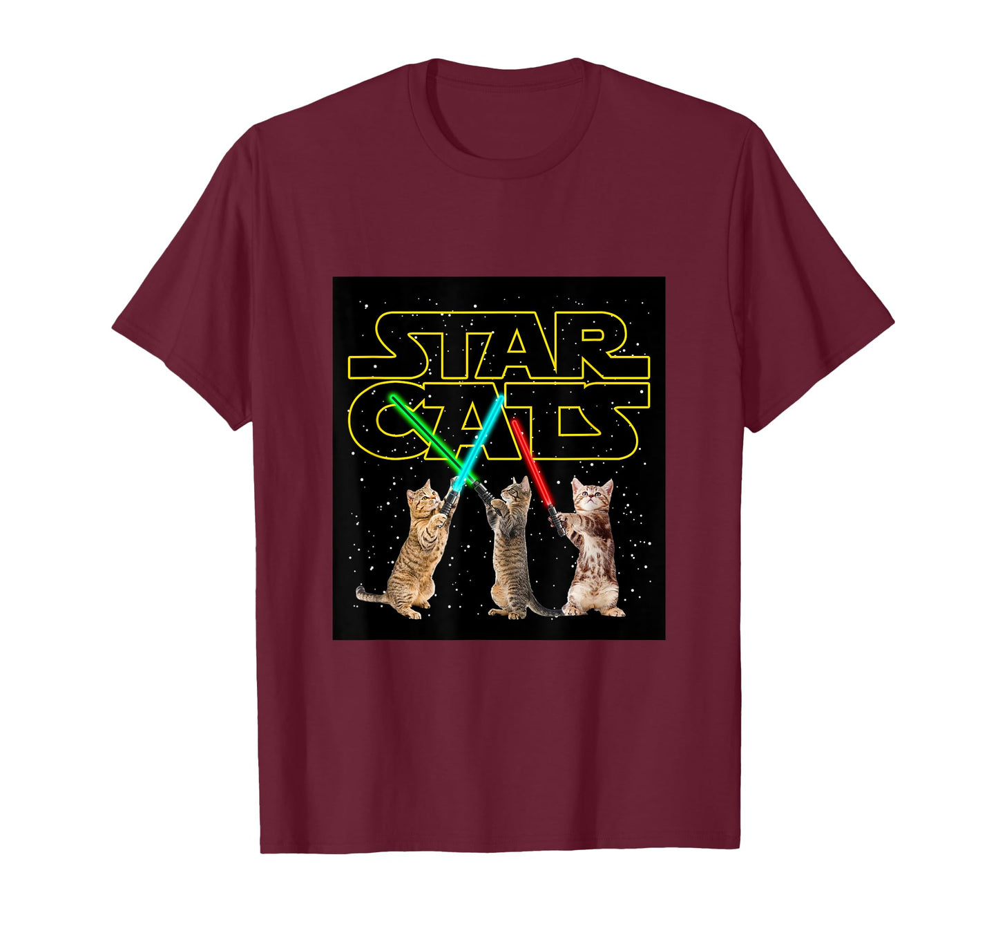 Cool Funny Cats Play in Space Cartoon Anime Graphic Designs T-Shirt