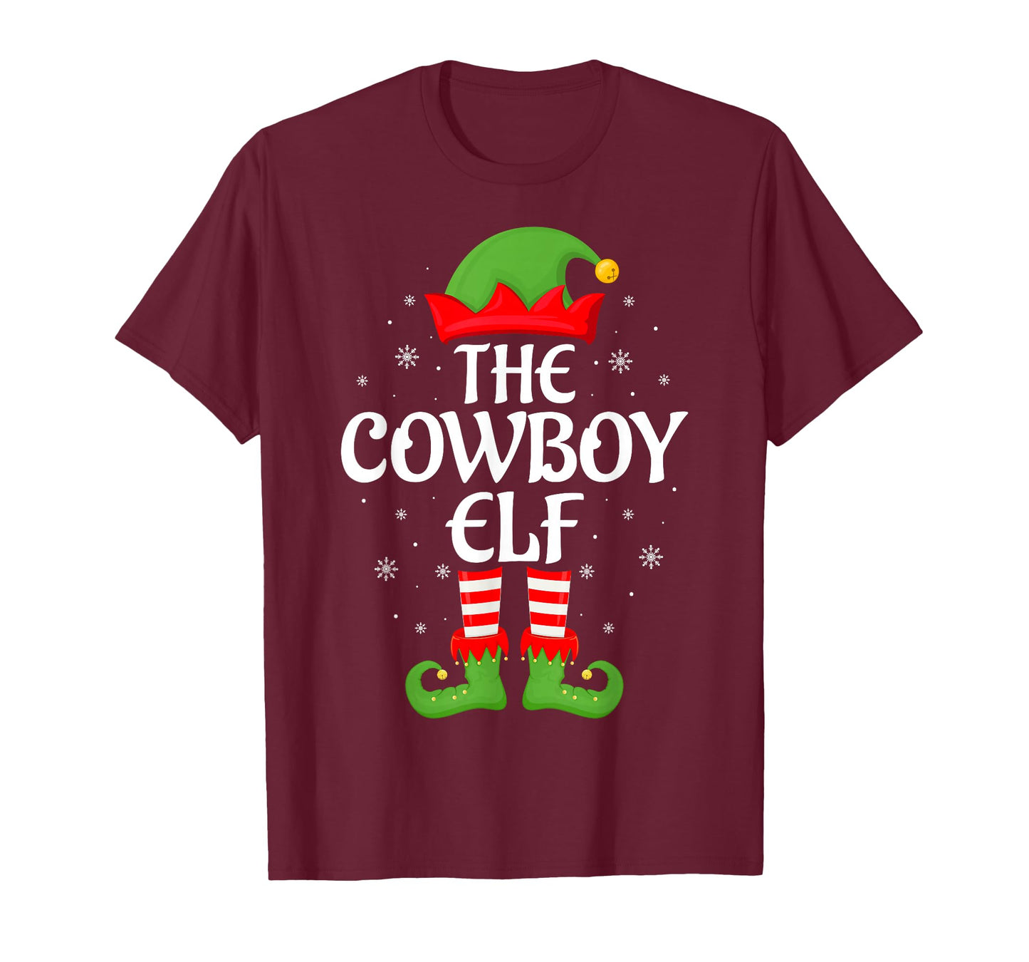 Cowboy Elf Xmas Family Matching Elf Squad Christmas T-Shirt