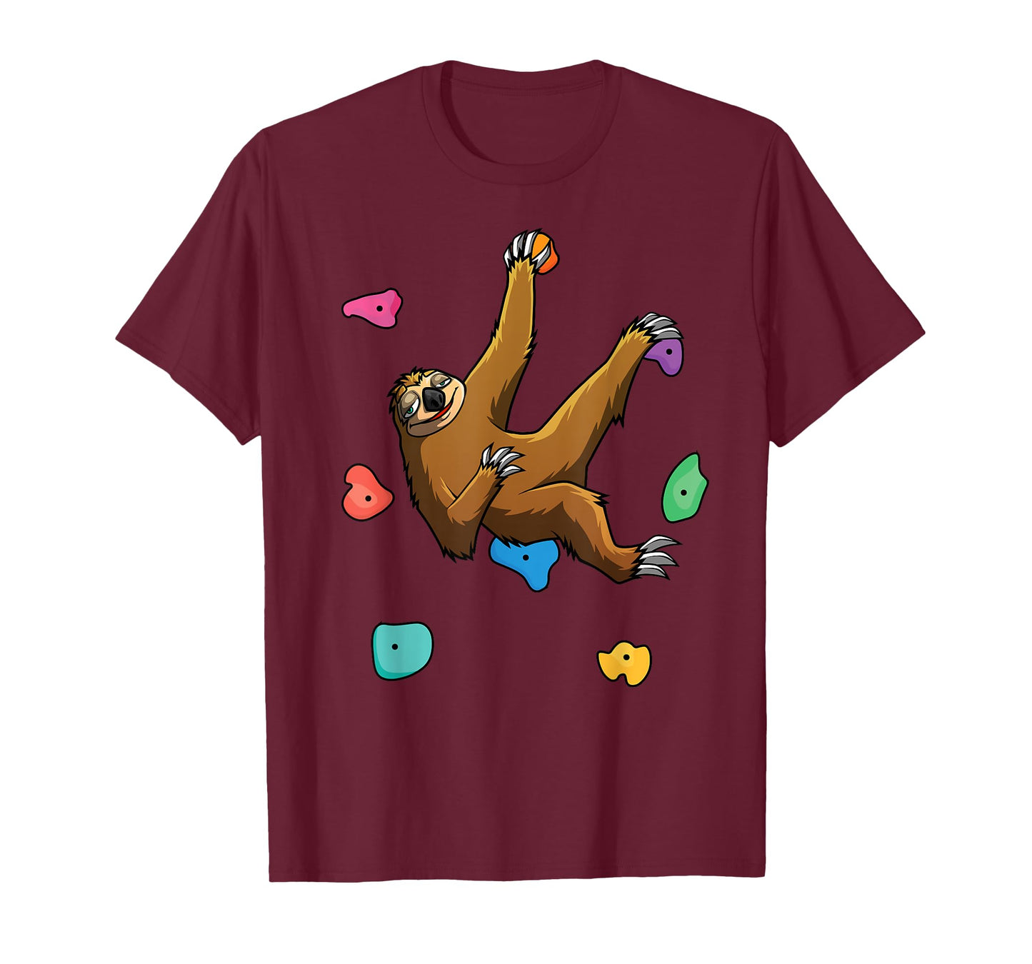 Funny Sloth Bouldering Design Men Women Kids Rock Climbers T-Shirt