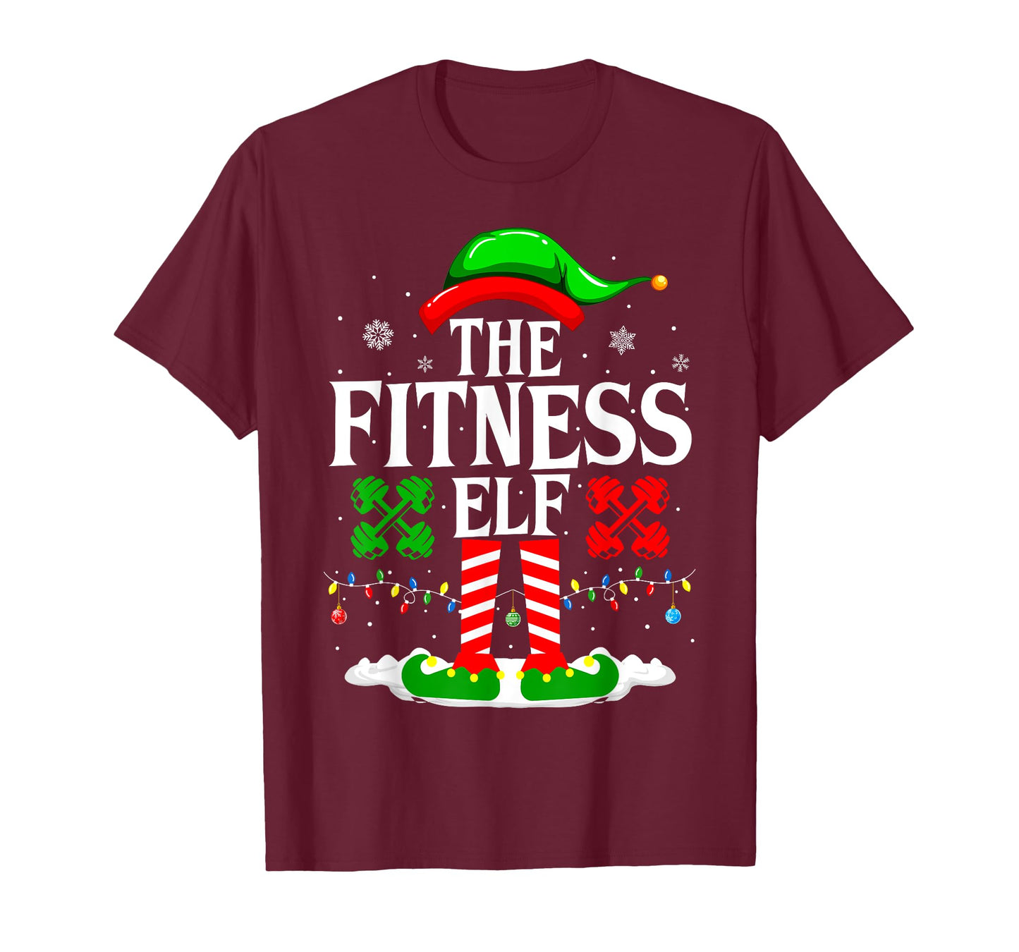 The Fitness Elf Funny Workout Xmas Fitness Christmas Gym T-Shirt