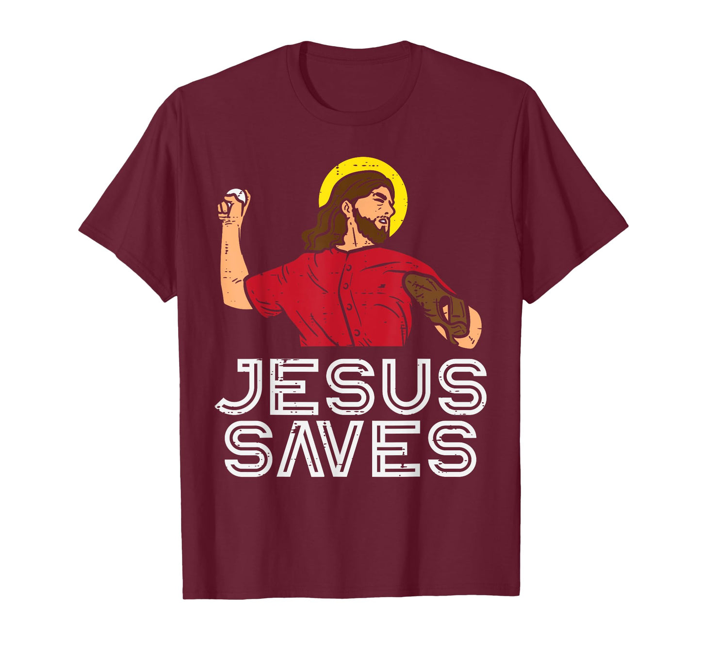 Jesus Saves Baseball God Sports Christian Men Women Kids T-Shirt