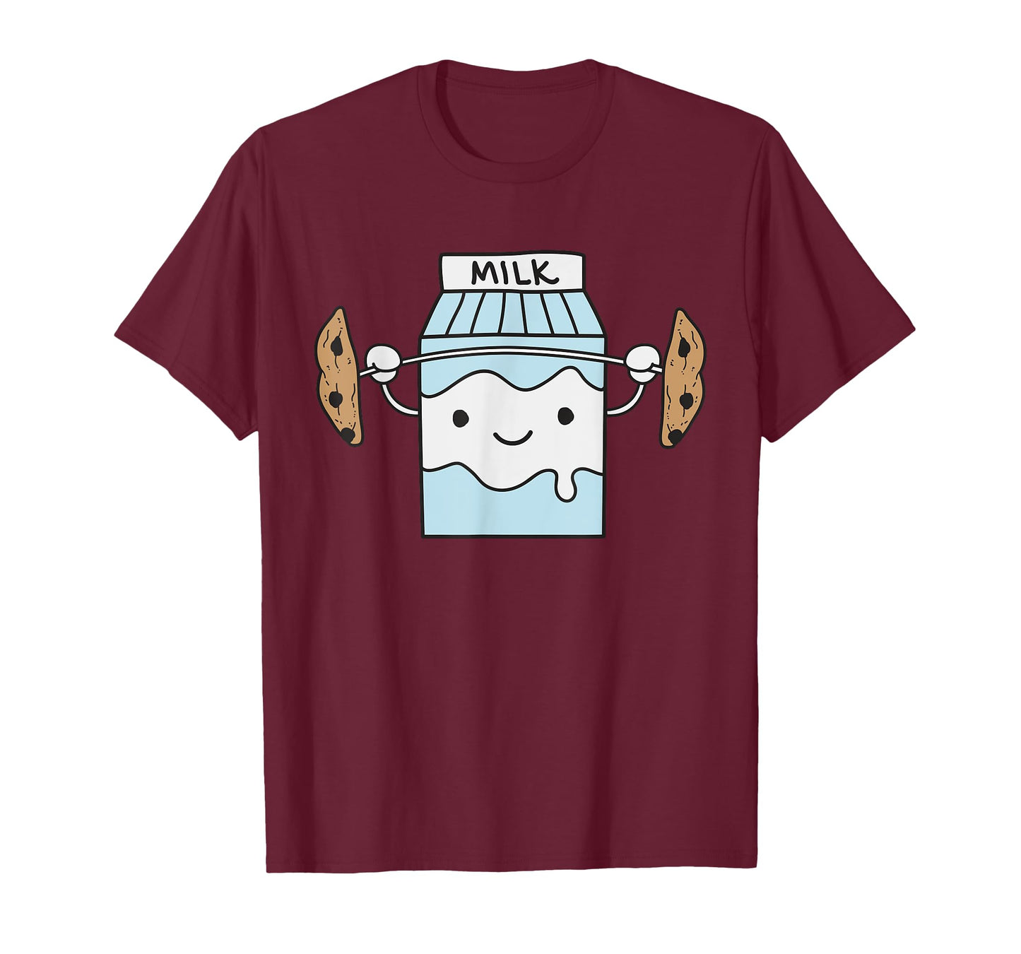 Milk Lifting Cookies Funny Food Snatch Squat Barbell Gym T-Shirt