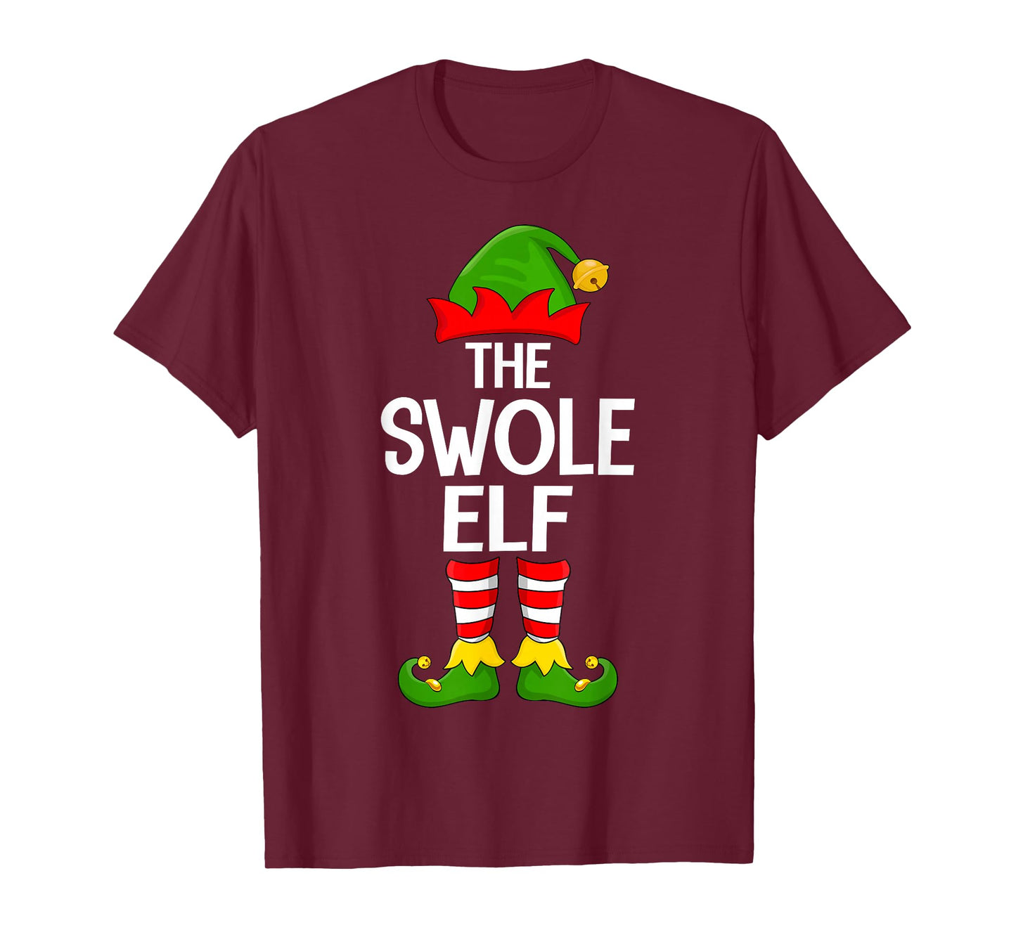 Swole Elf Xmas Matching Family Elf Squad Christmas T-Shirt