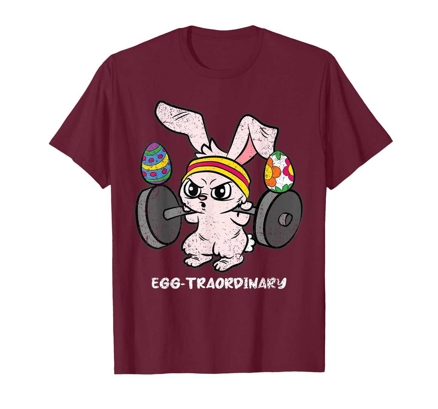 Egg-Traordinary Bunny Weight Lifting Easter Cute Gym Workout T-Shirt
