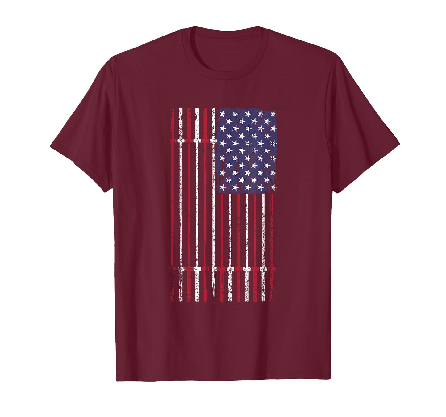 USA Flag Barbell T-Shirt for Women Men