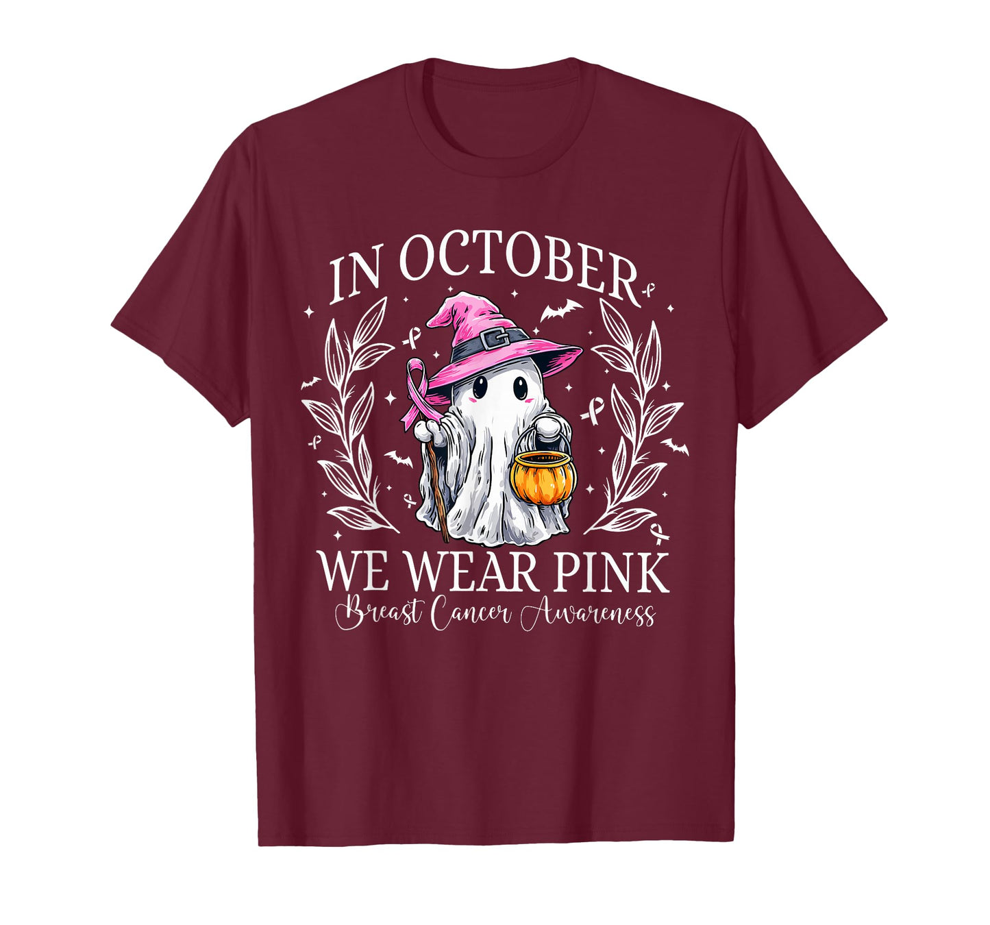 Breast Cancer Awareness Women Girls We Wear Pink in October T-Shirt