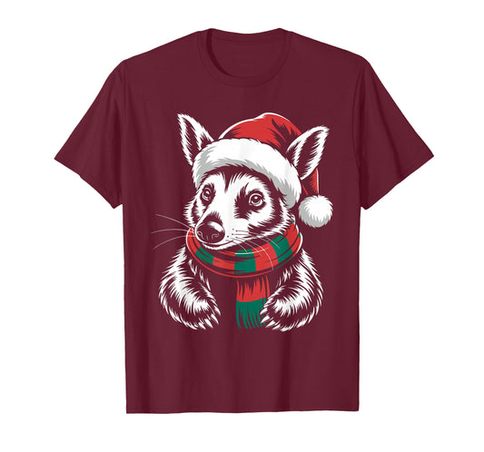 Aardvark Xmas Santa Hat Scarf Christmas Costume T-Shirt