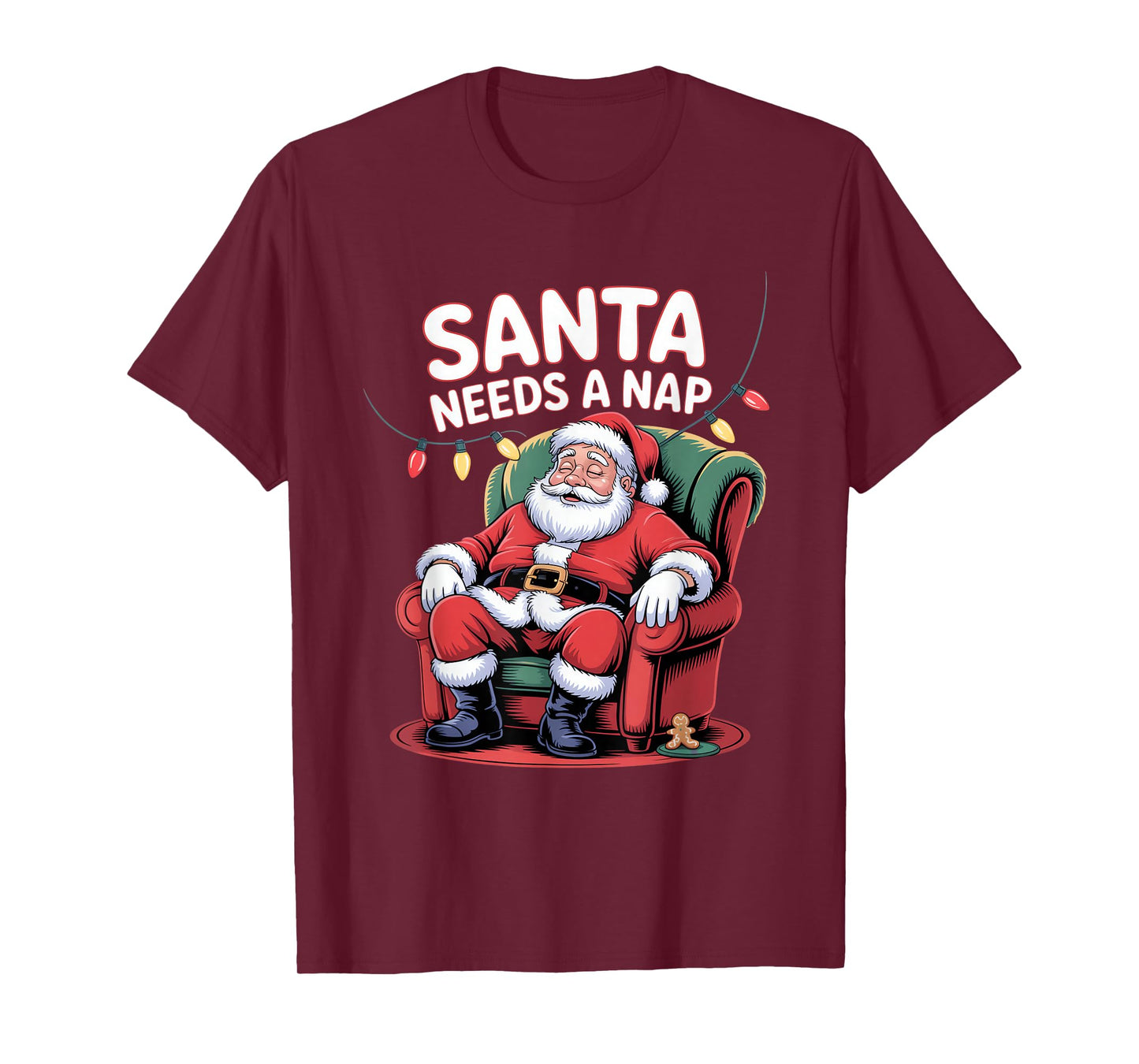Santa Needs A Nap Funny Christmas Holiday Humor T-Shirt